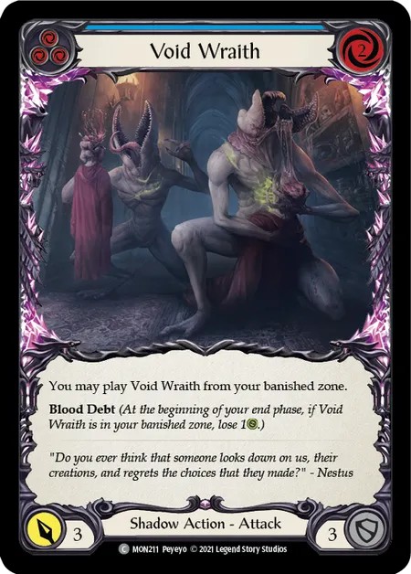 [MON211]Void Wraith[Common]（Monarch First Edition Shadow NotClassed Action Attack Blue）【FleshandBlood FaB】