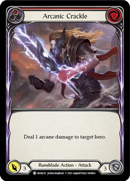 [MON235]Arcanic Crackle[Common]（Monarch First Edition Runeblade Action Attack Red）【FleshandBlood FaB】