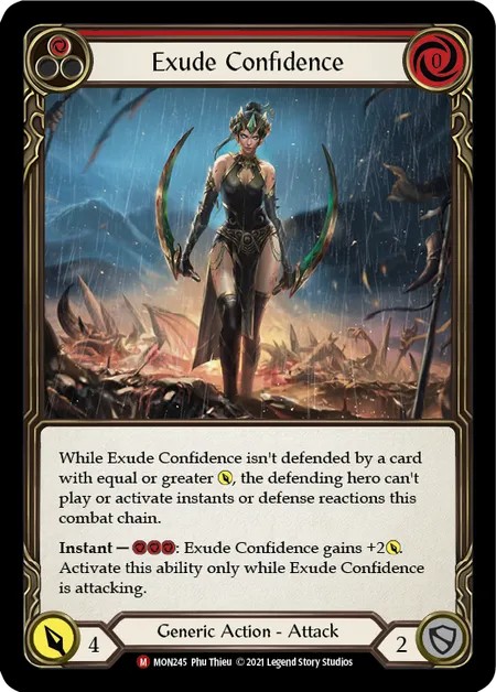 [MON245]Exude Confidence[Majestic]（Monarch First Edition Generic Action Attack Red）【FleshandBlood FaB】