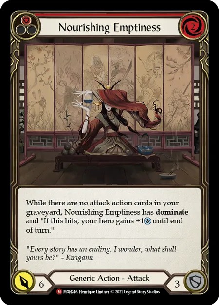 [MON246]Nourishing Emptiness[Majestic]（Monarch First Edition Generic Action Attack Red）【FleshandBlood FaB】
