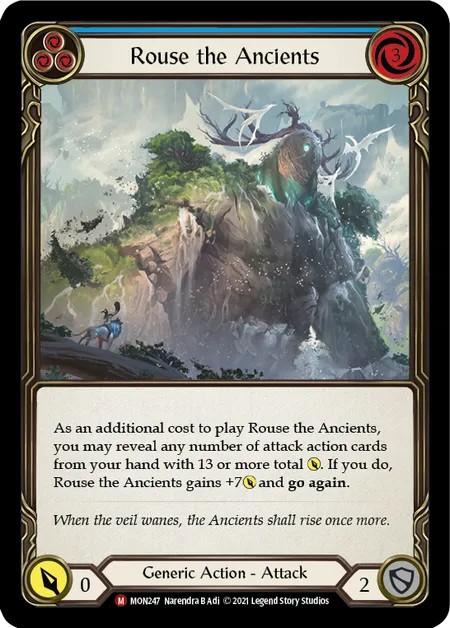 [MON247-Rainbow Foil]Rouse the Ancients[Majestic]（Monarch First Edition Generic Action Attack Blue）【FleshandBlood FaB】