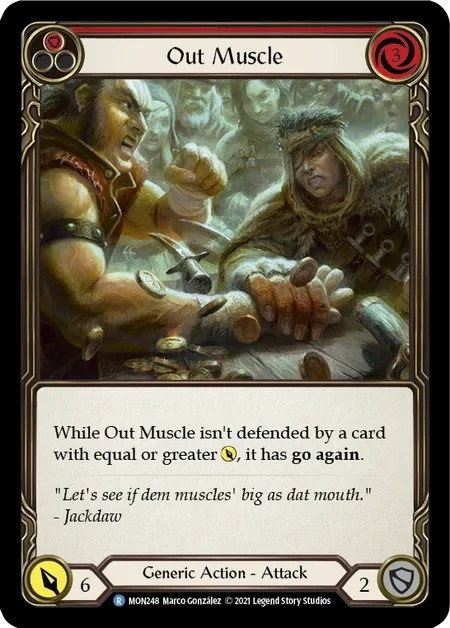 [MON248-Rainbow Foil]Out Muscle[Rare]（Monarch First Edition Generic Action Attack Red）【FleshandBlood FaB】