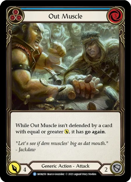 [MON250]Out Muscle[Rare]（Monarch First Edition Generic Action Attack Blue）【FleshandBlood FaB】