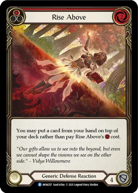 [MON257-Rainbow Foil]Rise Above[Rare]（Monarch First Edition Generic Defense Reaction Red）【FleshandBlood FaB】