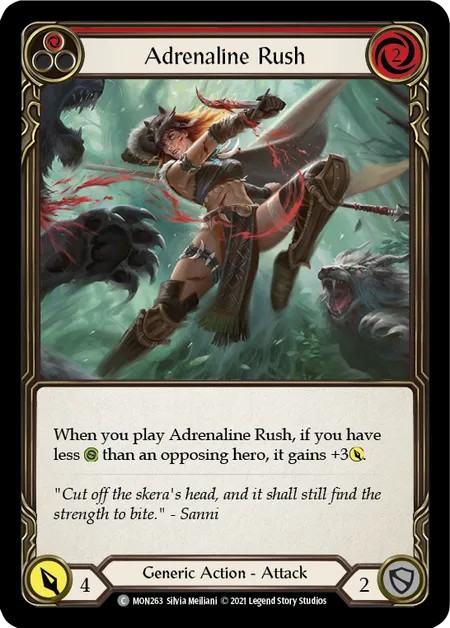 [MON263-Rainbow Foil]Adrenaline Rush[Common]（Monarch First Edition Generic Action Attack Red）【FleshandBlood FaB】