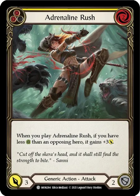 [MON264]Adrenaline Rush[Common]（Monarch First Edition Generic Action Attack Yellow）【FleshandBlood FaB】