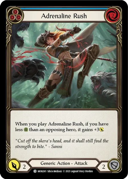 [MON265]Adrenaline Rush[Common]（Monarch First Edition Generic Action Attack Blue）【FleshandBlood FaB】