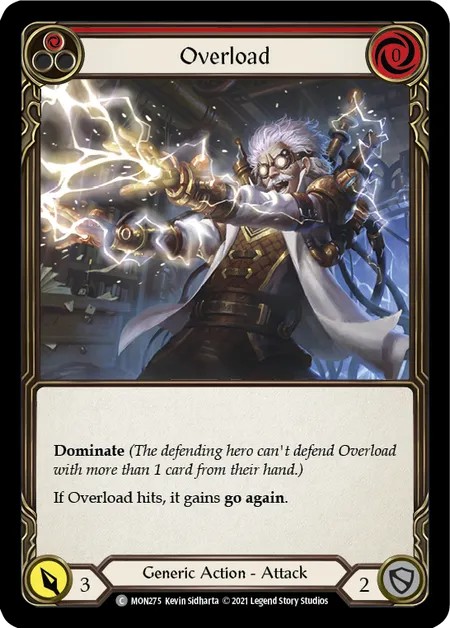 [MON275-Rainbow Foil]Overload[Common]（Monarch First Edition Generic Action Attack Red）【FleshandBlood FaB】