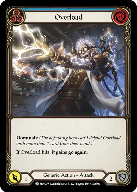 [MON277-Rainbow Foil]Overload[Common]（Monarch First Edition Generic Action Attack Blue）【FleshandBlood FaB】