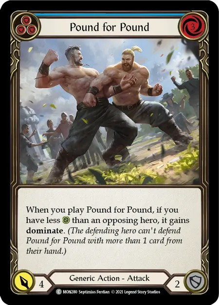 [MON280]Pound for Pound[Common]（Monarch First Edition Generic Action Attack Blue）【FleshandBlood FaB】