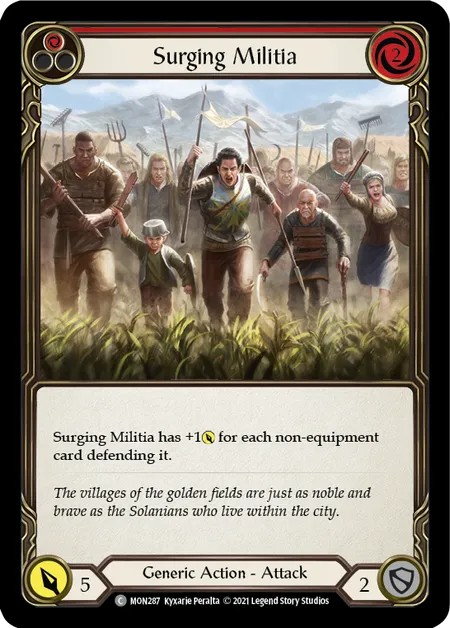 [MON287]Surging Militia[Common]（Monarch First Edition Generic Action Attack Red）【FleshandBlood FaB】
