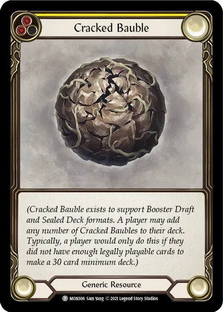 [MON306]ひび割れたガラクタ/Cracked Bauble[Tokens]（Monarch First Edition Generic Resource Yellow）【FleshandBlood FaB】