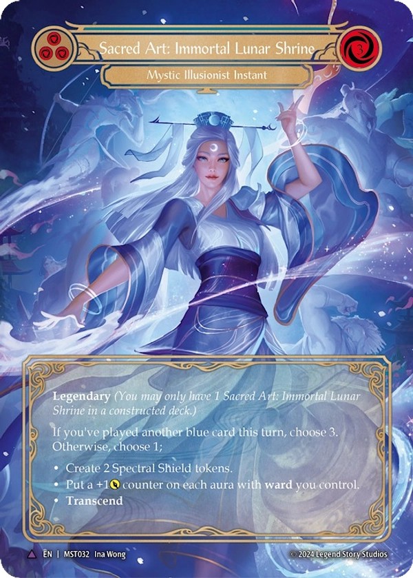 [MST032-Cold Foil]聖なる技：不死の月の社｜内なる気/Sacred Art: Immortal Lunar Shrine｜Inner Chi[Marvels]（ Mystic Illusionist Instant Blue）【FleshandBlood FaB】