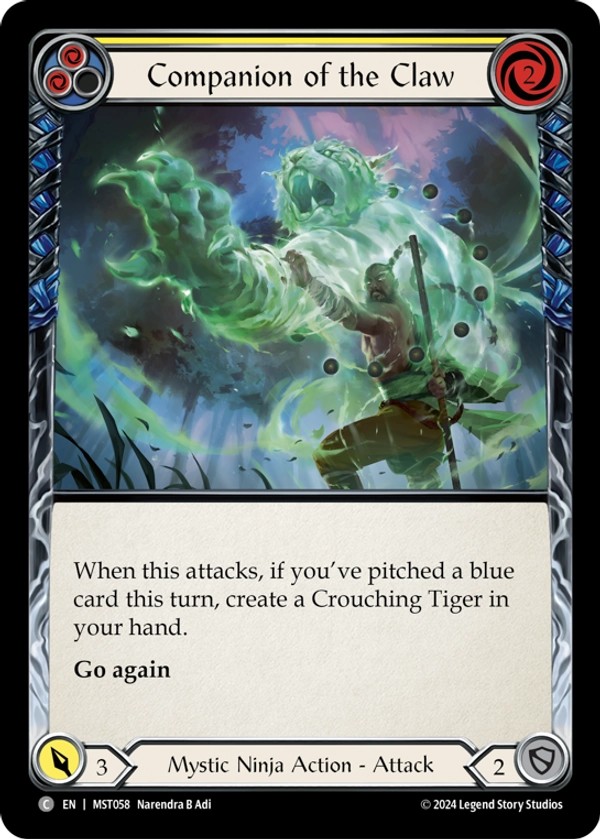 [MST058]爪の仲間/Companion of the Claw[Common]（ Mystic Ninja Action Attack Blue）【FleshandBlood FaB】