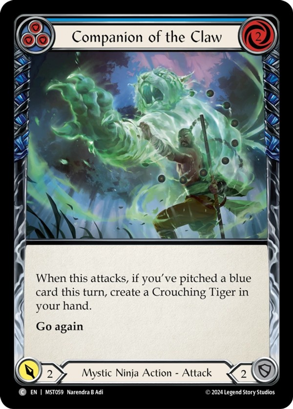 [MST059-Rainbow Foil]爪の仲間/Companion of the Claw[Common]（ Mystic Ninja Action Attack Blue）【FleshandBlood FaB】