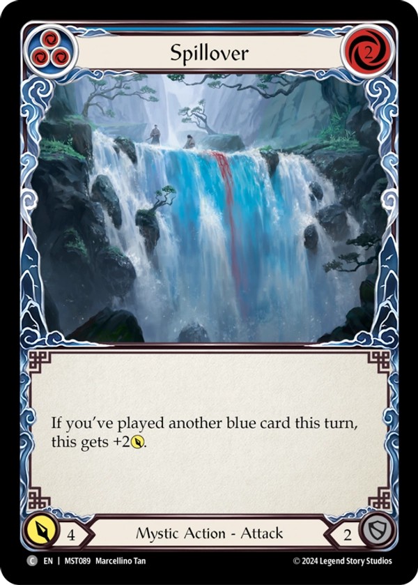 [MST089]溢れ出/Spillover[Common]（ Mystic NotClassed Action Attack Blue）【FleshandBlood FaB】