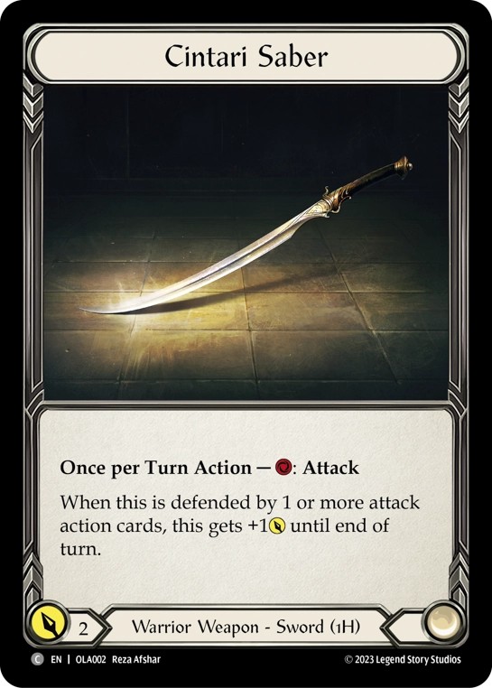 [OLA002]Cintari Saber[Common]（Blitz Deck Warrior Weapon 1H Sword）【FleshandBlood FaB】