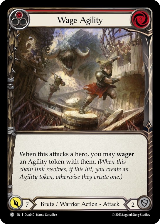 [OLA010]Wage Agility[Common]（Blitz Deck Brute/Warrior Action Attack Red）【FleshandBlood FaB】