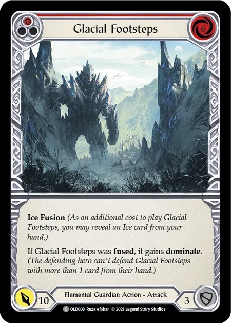 [OLD008]Glacial Footsteps[Common]（Blitz Deck Elemental Guardian Action Attack Red）【FleshandBlood FaB】