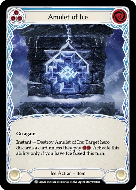 [OLD018]Amulet of Ice[Common]（Blitz Deck Ice NotClassed Action Item Non-Attack Blue）【FleshandBlood FaB】