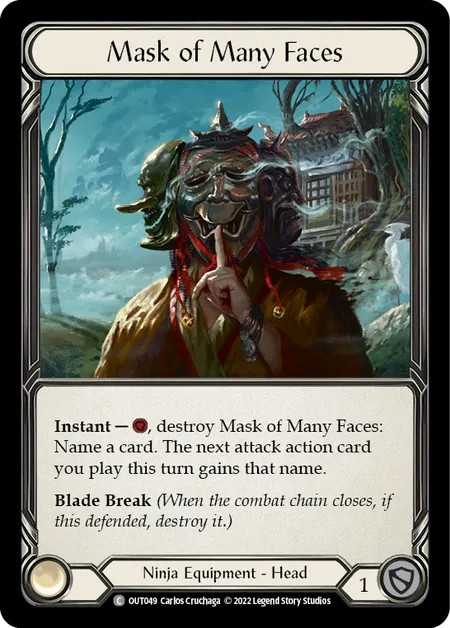 [OUT049]Mask of Many Faces[Common]（Outsiders Ninja Equipment Head）【FleshandBlood FaB】