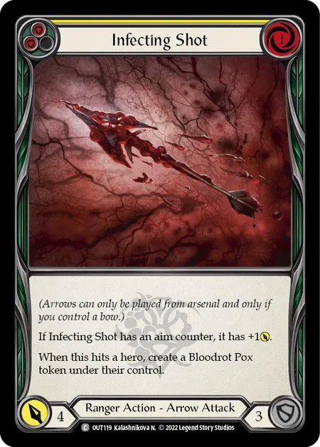 [OUT119]Infecting Shot[Common]（Outsiders Ranger Action Arrow  Attack Yellow）【FleshandBlood FaB】