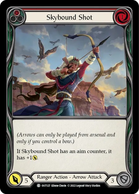 [OUT127]Skybound Shot[Common]（Outsiders Ranger Action Arrow  Attack Red）【FleshandBlood FaB】
