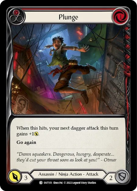 [OUT151]Plunge[Common]（Outsiders Assassin/Ninja Action Attack Red）【FleshandBlood FaB】