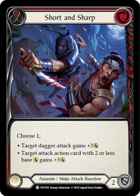 [OUT154]Short and Sharp[Common]（Outsiders Assassin/Ninja Attack Reaction Red）【FleshandBlood FaB】