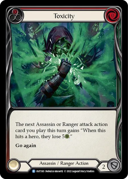 [OUT165-Rainbow Foil]Toxicity[Rare]（Outsiders Assassin/Ranger Action Non-Attack Red）【FleshandBlood FaB】