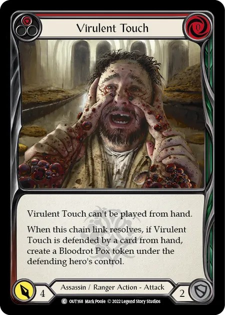[OUT168]Virulent Touch[Common]（Outsiders Assassin/Ranger Action Attack Red）【FleshandBlood FaB】