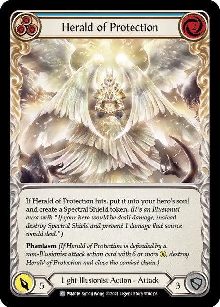 [PSM016]Herald of Protection[Common]（Blitz Deck Light Illusionist Action Attack Blue）【FleshandBlood FaB】