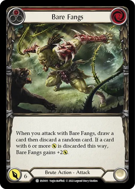 [RVD011]Bare Fangs[Common]（Blitz Deck Brute Action Attack Red）【FleshandBlood FaB】