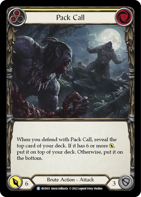 [RVD015]Pack Call[Rare]（Blitz Deck Brute Action Attack Yellow）【FleshandBlood FaB】