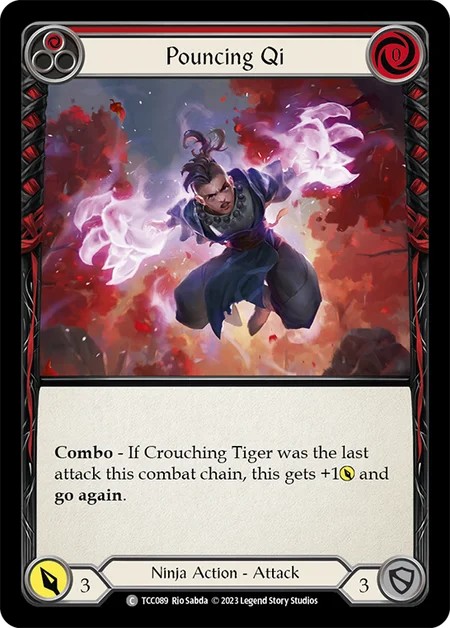 158438[TCC089]Pouncing Qi[Common]（Round the Table: TCC x LSS Ninja Action Attack Red）【FleshandBlood FaB】