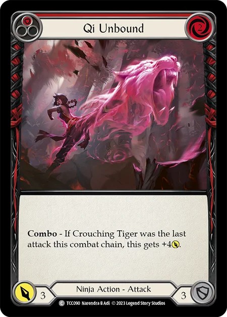 [TCC090]Qi Unbound[Common]（Round the Table: TCC x LSS Ninja Action Attack Red）【FleshandBlood FaB】