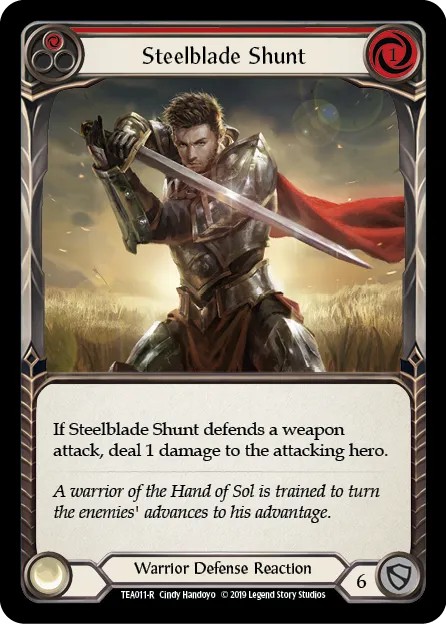 [TEA011-R]Steelblade Shunt[Rare]（Blitz Deck Warrior Defense Reaction Red）【FleshandBlood FaB】