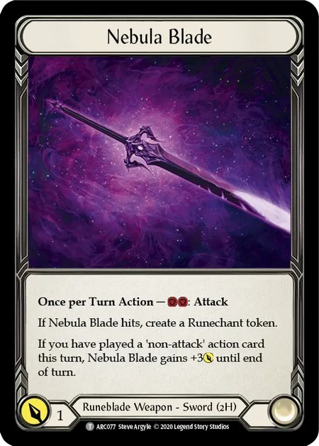 [U-ARC077]Nebula Blade[Tokens]（Arcane Rising Unlimited Edition Runeblade Weapon 2H Sword）【FleshandBlood FaB】