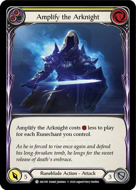 [U-ARC095]Amplify the Arknight[Common]（Arcane Rising Unlimited Edition Runeblade Action Attack Yellow）【FleshandBlood FaB】