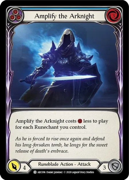 [U-ARC096-Rainbow Foil]Amplify the Arknight[Common]（Arcane Rising Unlimited Edition Runeblade Action Attack Blue）【FleshandBlood FaB】