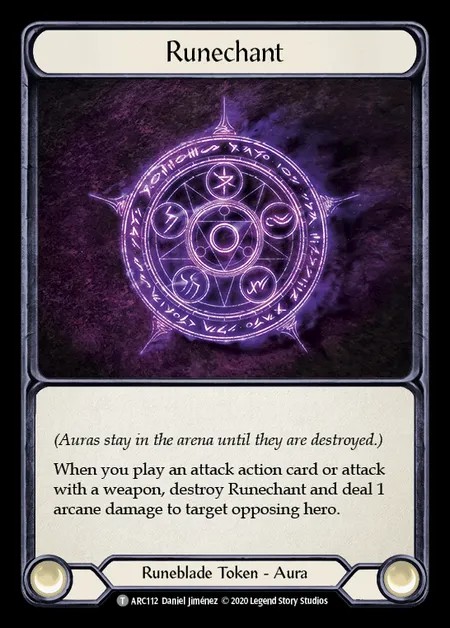 [U-ARC112]Runechant[Tokens]（Arcane Rising Unlimited Edition Runeblade Token Aura）【FleshandBlood FaB】