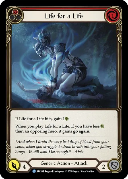 [U-ARC164]Life for a Life[Rare]（Arcane Rising Unlimited Edition Generic Action Attack Red）【FleshandBlood FaB】
