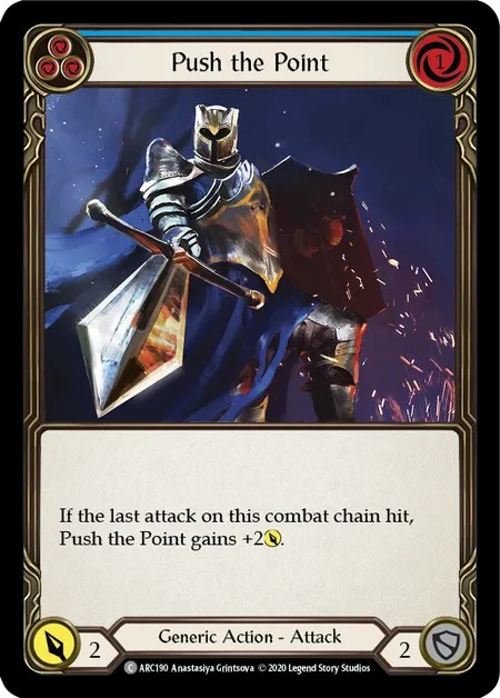 [U-ARC190]Push the Point[Common]（Arcane Rising Unlimited Edition Generic Action Attack Blue）【FleshandBlood FaB】
