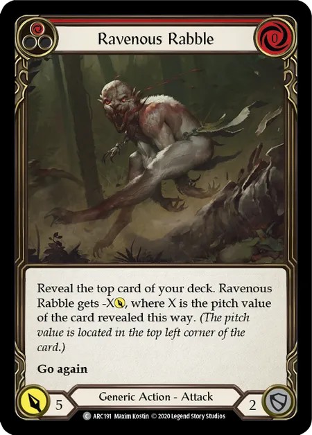 [U-ARC191]Ravenous Rabble[Common]（Arcane Rising Unlimited Edition Generic Action Attack Red）【FleshandBlood FaB】