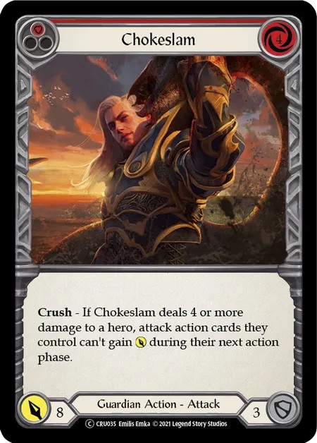 [U-CRU035]Chokeslam[Common]（Crucible of War Unlimited Edition Guardian Action Attack Red）【FleshandBlood FaB】