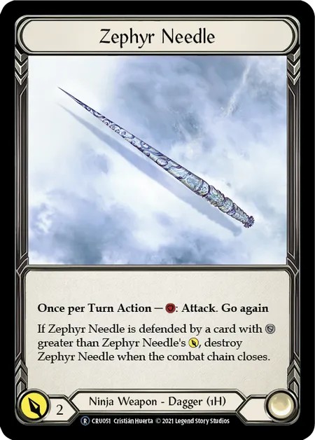[U-CRU051-Rainbow Foil]Zephyr Needle[Rare]（Crucible of War Unlimited Edition Ninja Weapon 1H Dagger）【FleshandBlood FaB】