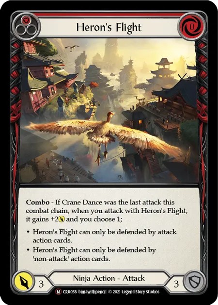 [U-CRU056]Heron’s Flight[Majestic]（Crucible of War Unlimited Edition Ninja Action Attack Red）【FleshandBlood FaB】