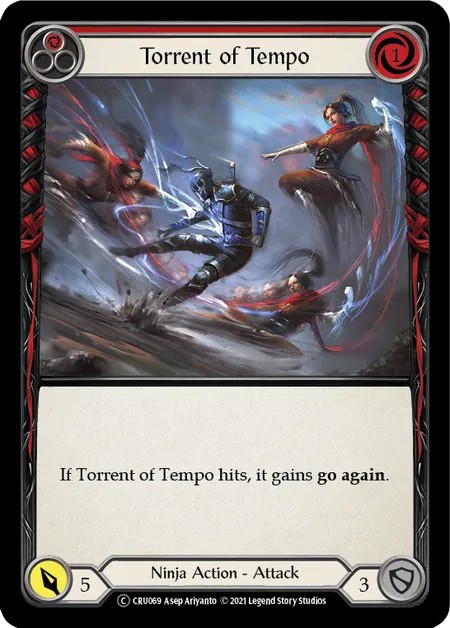 [U-CRU069]速度の奔流/Torrent of Tempo[Common]（Crucible of War Unlimited Edition Ninja Action Attack Red）【FleshandBlood FaB】