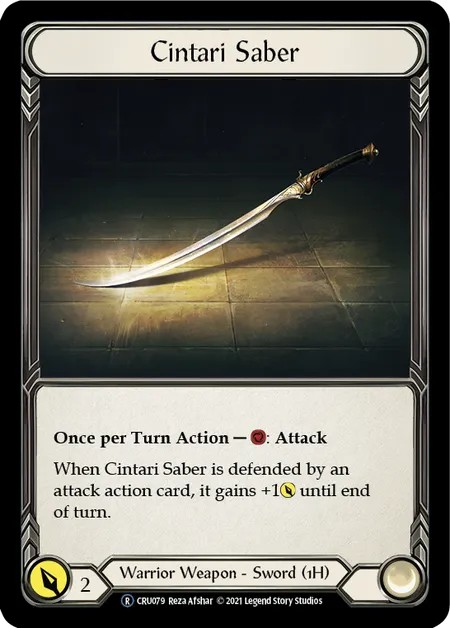 [U-CRU079]Cintari Saber[Rare]（Crucible of War Unlimited Edition Warrior Weapon 1H Sword）【FleshandBlood FaB】