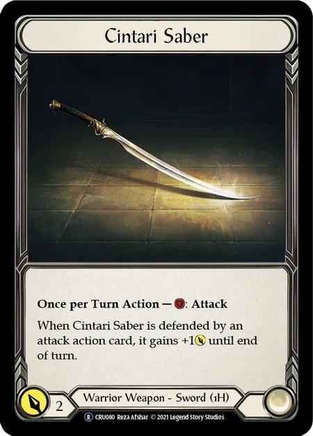 [U-CRU080]Cintari Saber[Rare]（Crucible of War Unlimited Edition Warrior Weapon 1H Sword）【FleshandBlood FaB】